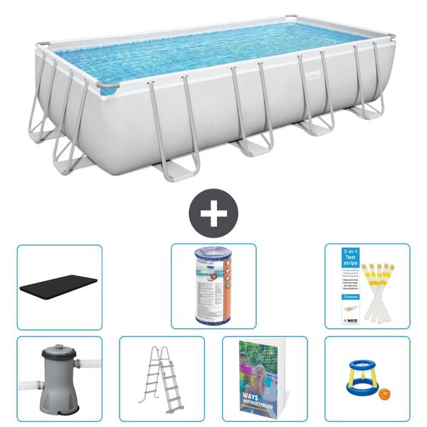 Bestway Power Steel, piscina rettangolare - 488x244x122 cm - composta da 6 parti, modello S541