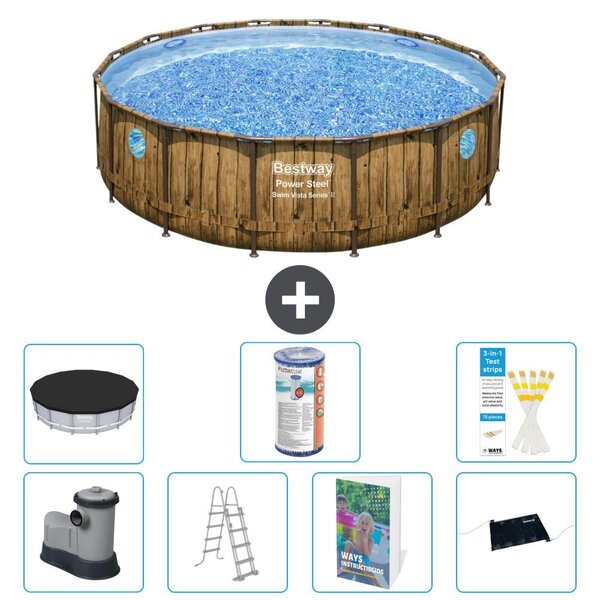 Bestway Power Steel, piscina rotonda - 488x122 cm - composta da 6 parti, modello S619