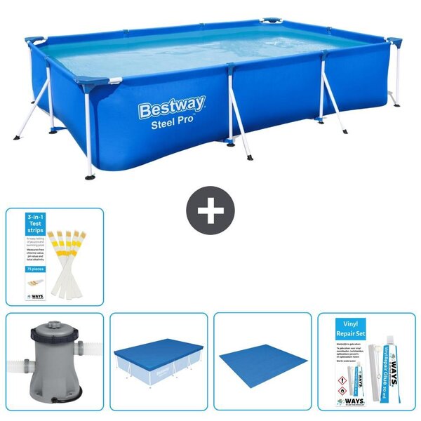 Bestway Steel Pro, piscina rettangolare - 300x201x66 cm - 6 pezzi - Modello S22723