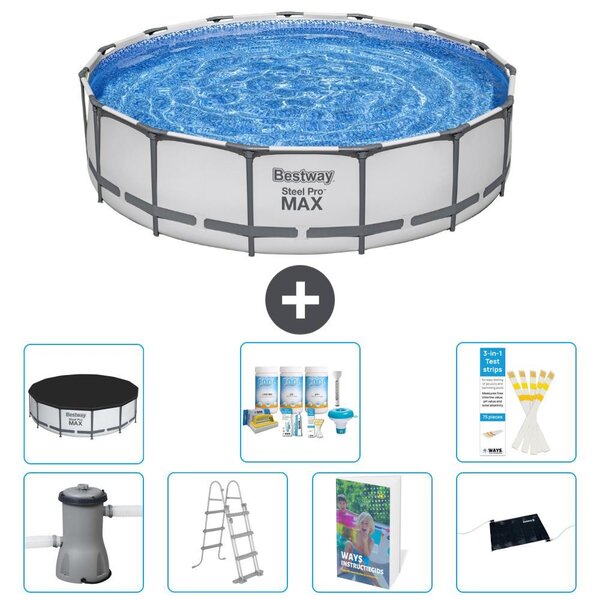 Bestway Steel Pro MAX, piscina in acciaio, forma rotonda - 457x122 cm - composta da 6 parti, modello S632