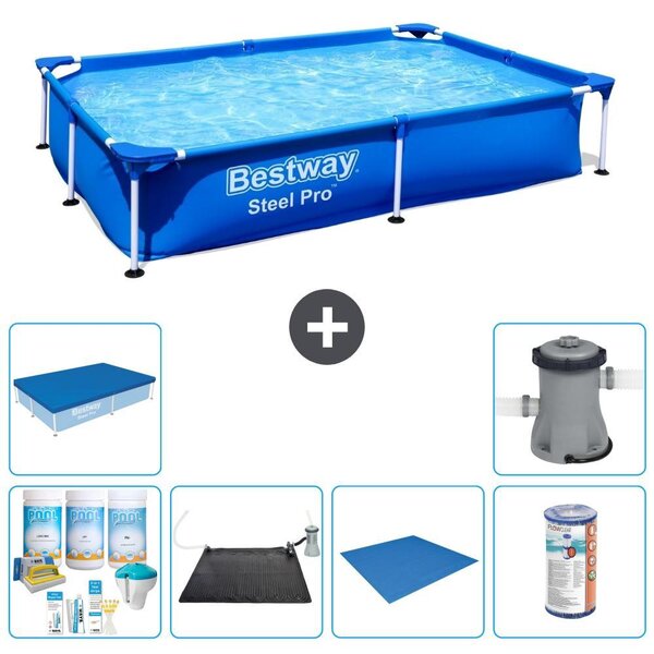 Bestway Steel Pro, piscina rettangolare - 221x150x43 cm - 7 pezzi - Modello S22211