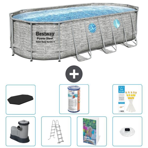 Bestway Power Steel, piscina ovale - 549x274x122 cm - composta da 6 parti, modello S622