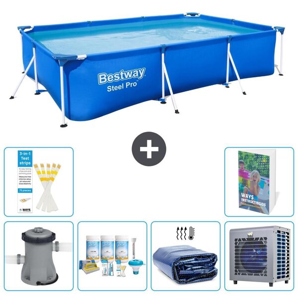 Bestway Steel Pro, piscina rettangolare - 300x201x66 cm - 5 pezzi, modello S302