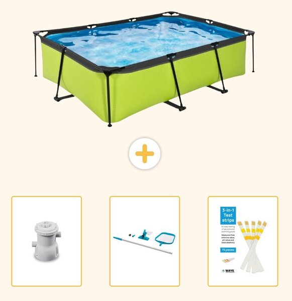 Piscina fuori terra rettangolare - 220x150x65 cm - 4 pezzi - Modello SCB82