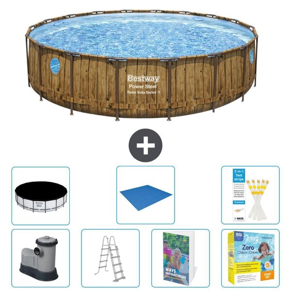 Bestway Power Steel, piscina rotonda - 549x122 cm - composta da 6 parti, modello S546
