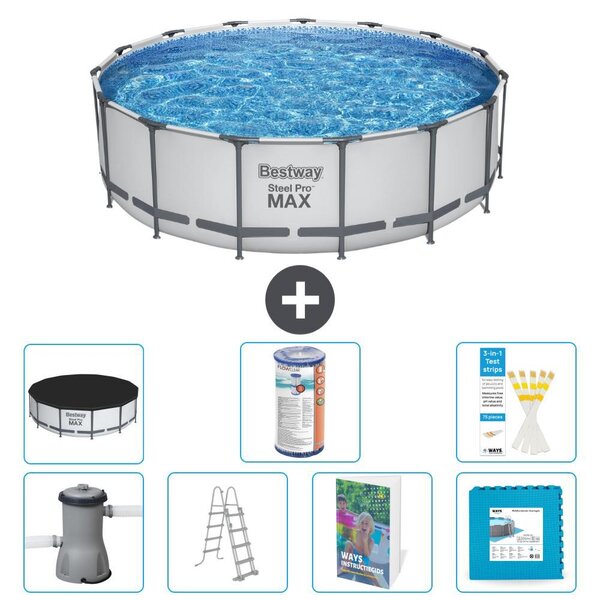 Piscina gonfiabile Bestway Steel Pro MAX, rotonda, 488x122 cm, composta da 6 parti, modello S602