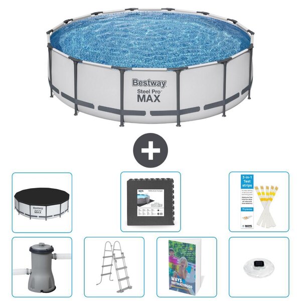 Piscina gonfiabile Bestway Steel Pro MAX, rotonda, 427x122 cm, composta da 6 parti, modello S608
