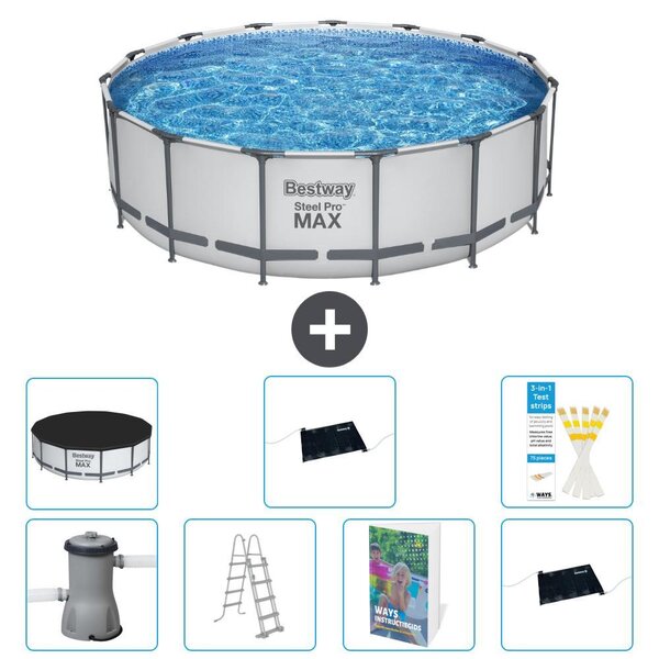 Piscina gonfiabile Bestway Steel Pro MAX, rotonda, 488x122 cm, composta da 6 parti, modello S562