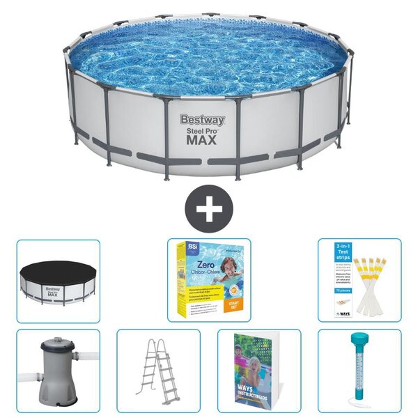 Piscina gonfiabile Bestway Steel Pro MAX, rotonda, 488x122 cm, composta da 6 parti, modello S532