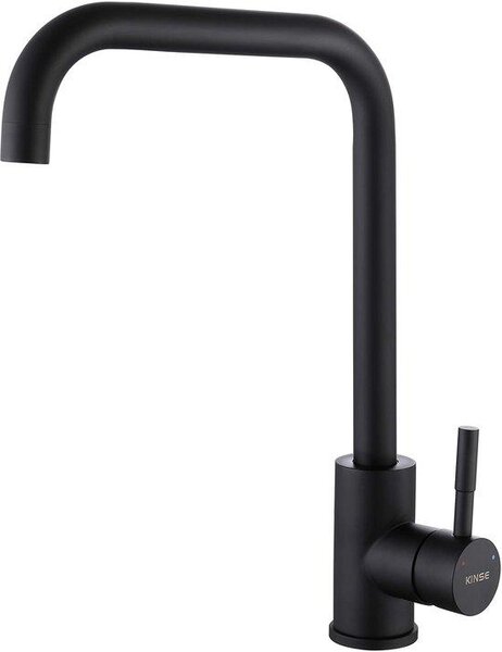 Rubinetto da cucina RVS con rotazione a 360 gradi | Rubinetto da cucina ad alta pressione | Nero