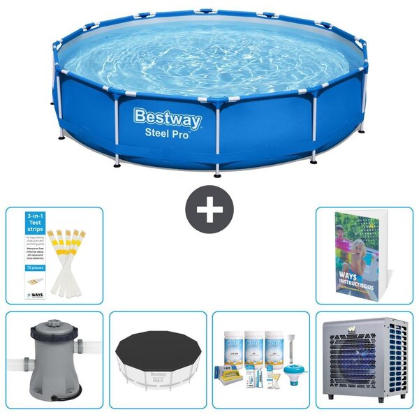 Piscina gonfiabile Bestway Steel Pro, rotonda, dimensioni 366x76 cm, composta da 5 parti, modello S264
