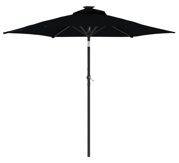 Ombrellone Giardino con Palo in Acciaio Nero 225x225x212 cm