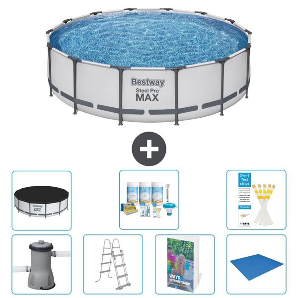 Bestway Steel Pro MAX, piscina in acciaio, forma rotonda - 427x122 cm - composta da 6 parti, modello S599