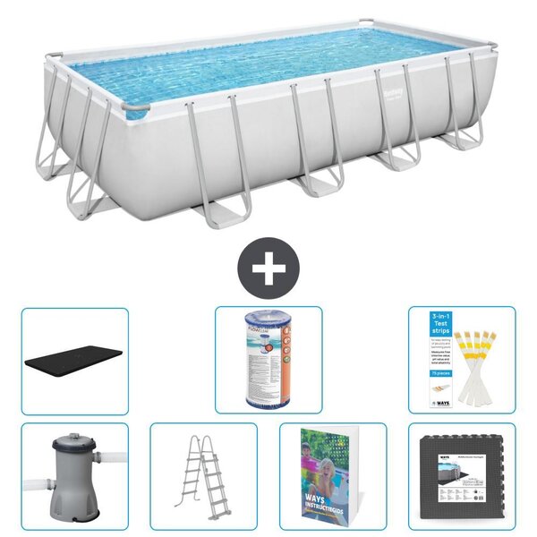 Bestway Power Steel, piscina rettangolare - 488x244x122 cm - composta da 6 parti, modello S563