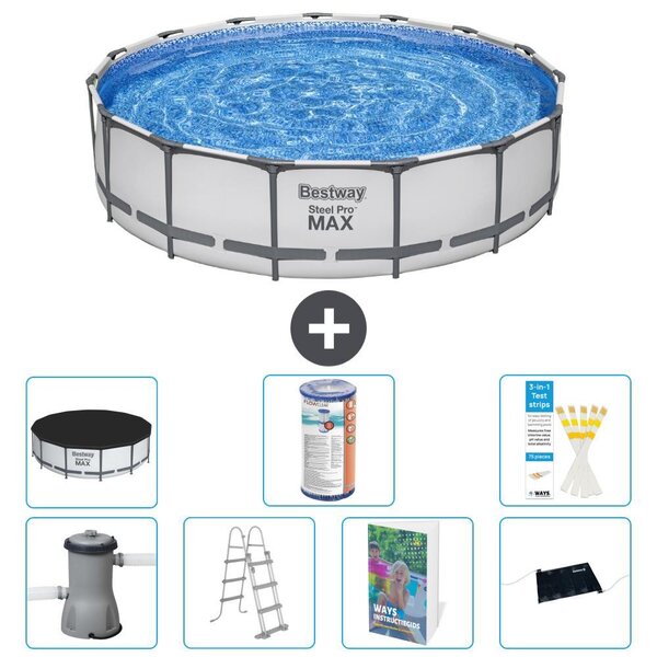 Piscina gonfiabile Bestway Steel Pro MAX, rotonda, 457x122 cm, composta da 6 parti, modello S619