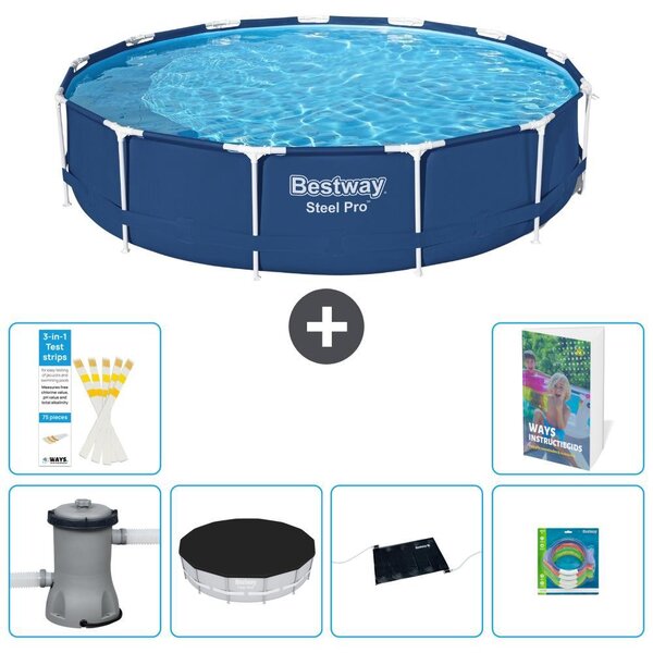 Piscina gonfiabile Bestway Steel Pro, rotonda, dimensioni 396x84 cm, composta da 5 parti, modello S211