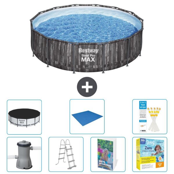 Piscina gonfiabile Bestway Steel Pro MAX, rotonda, 427x107 cm, composta da 6 parti, modello S546
