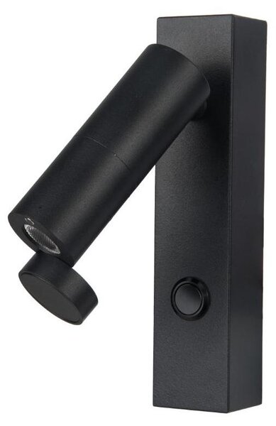 Applique LED da lettura MIRI nera 3W luce calda 229 lm metallo dim.: 16x3,5x8 cm IP20 Light Prestige