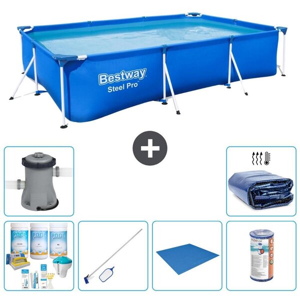 Bestway Steel Pro, piscina rettangolare - 300x201x66 cm - 7 pezzi - Modello S21555