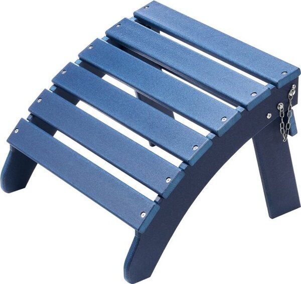 Poggiapiedi Adirondack Ottoman 475x480x350mm - Sedia da giardino HDPE pieghevole - Mobili da giardino blu