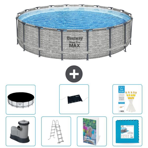 Bestway Steel Pro MAX, piscina in acciaio, forma rotonda - 549x122 cm - 6 pezzi, modello S621