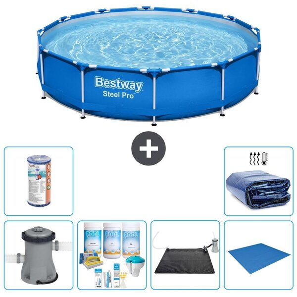 Bestway Steel Pro, piscina in acciaio, forma rotonda - 366x76 cm - 7 pezzi, modello S21602