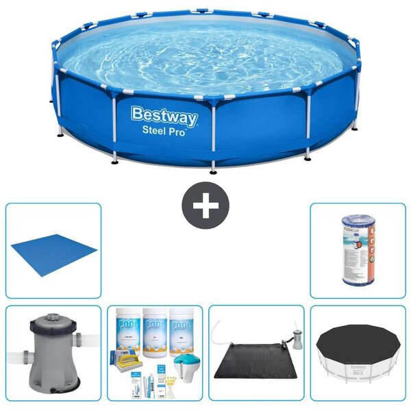 Bestway Steel Pro, piscina in acciaio, forma rotonda - 366x76 cm - composta da 7 elementi, modello S21594
