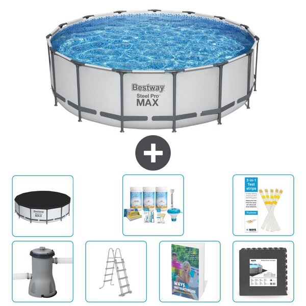 Piscina gonfiabile Bestway Steel Pro MAX, rotonda, 488x122 cm, composta da 6 parti, modello S581