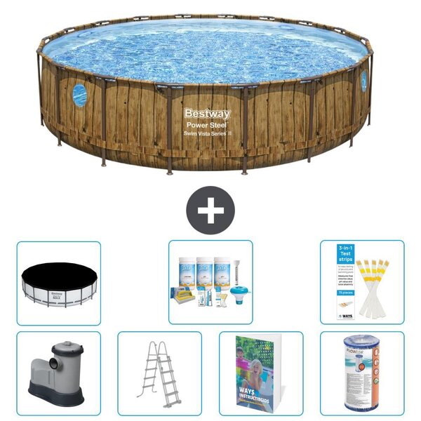Bestway Power Steel, piscina rotonda - 549x122 cm - composta da 6 parti, modello S556