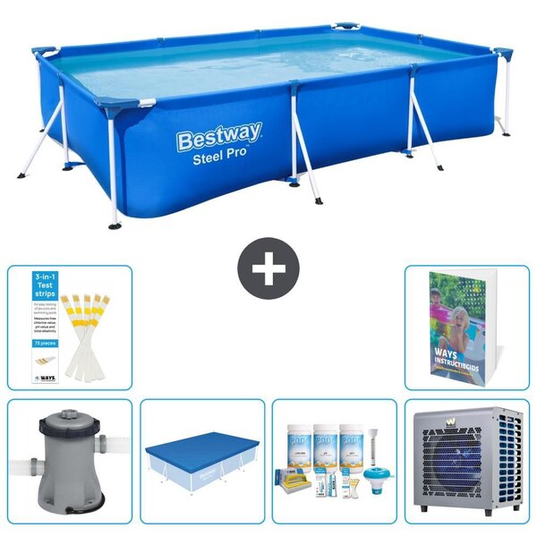 Bestway Steel Pro, piscina rettangolare - 300x201x66 cm - composta da 5 parti, modello S264