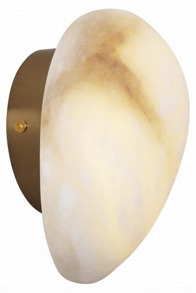 Applique LED in alabastro NUVIA, color oro-crema, 5 W, luce calda, 450 lm, pietra, dimensioni: 18x18x8 cm, IP20, Maxlight