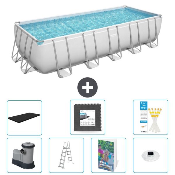 Bestway Power Steel, piscina rettangolare - 640x274x132 cm - composta da 6 parti, modello S608