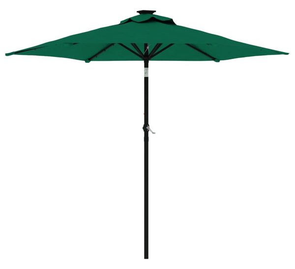 Ombrellone Giardino con Palo in Acciaio Verde 225x225x212 cm