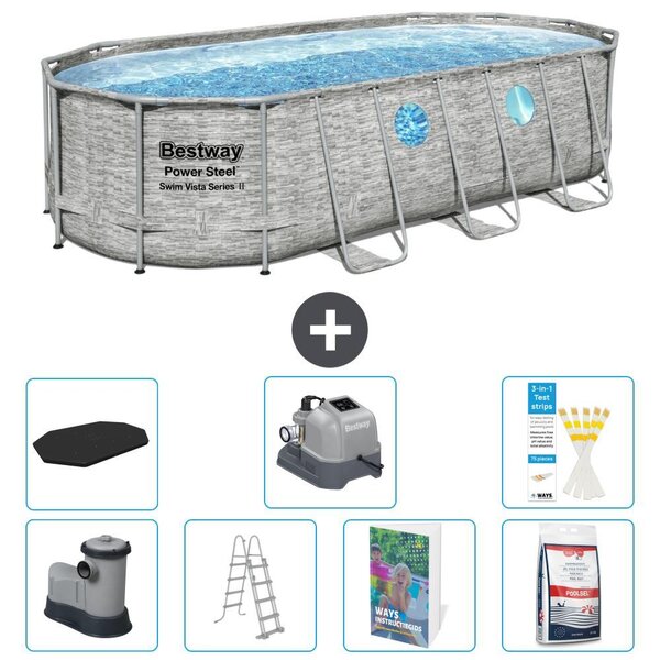 Bestway Power Steel, piscina ovale - 549x274x122 cm - composta da 6 parti, modello S649
