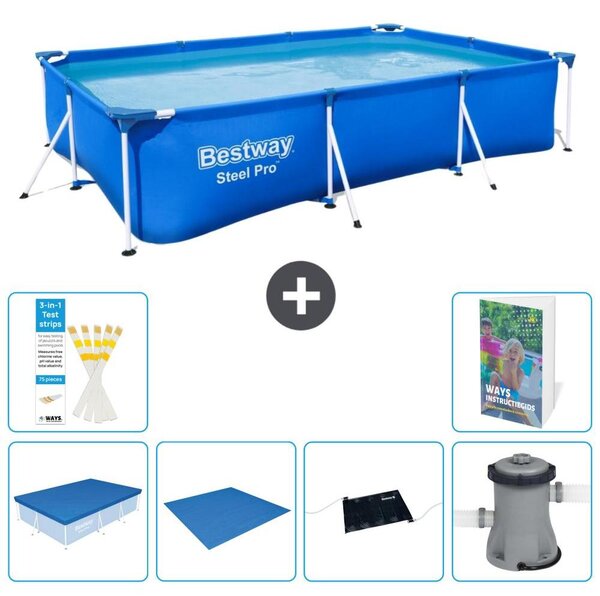 Bestway Steel Pro, piscina rettangolare - 300x201x66 cm - 5 pezzi, modello S40