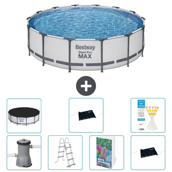 Piscina gonfiabile Bestway Steel Pro MAX, rotonda, 427x122 cm, composta da 6 parti, modello S562