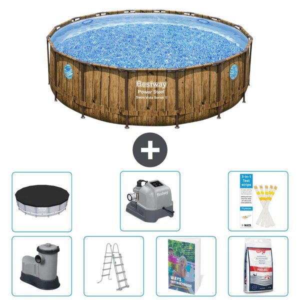 Bestway Power Steel, piscina rotonda - 488x122 cm - composta da 6 parti, modello S649