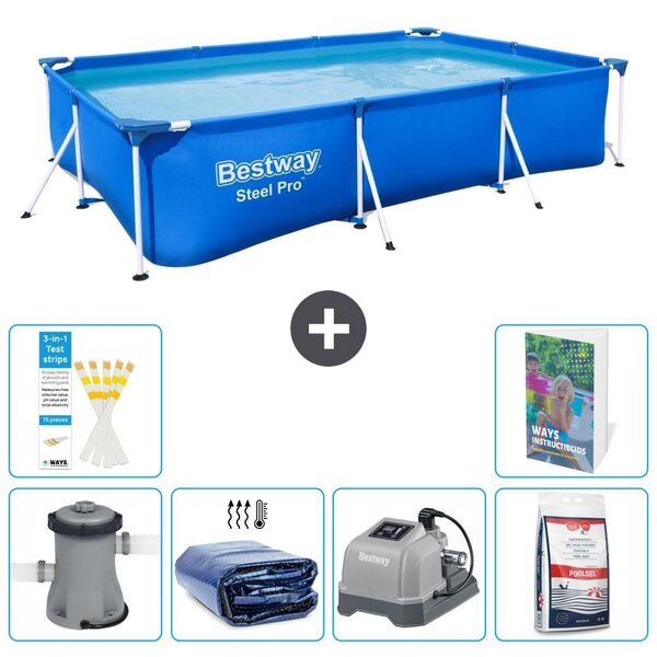 Bestway Steel Pro, piscina rettangolare - 300x201x66 cm - 5 pezzi, modello S329