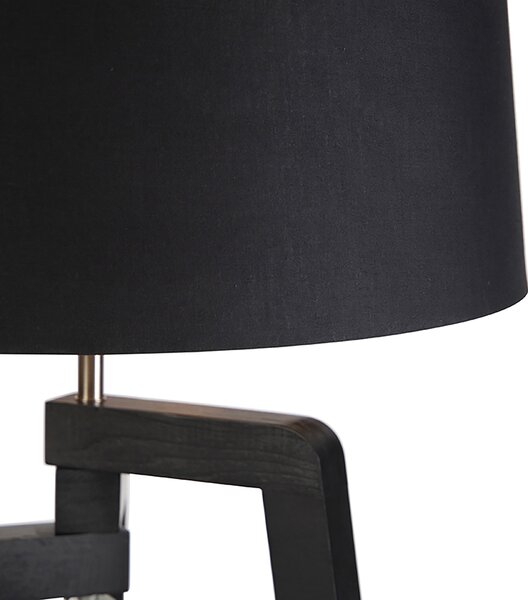 Lampada da terra intelligente con paralume nero con oro 50 cm incl. Wifi A60 - Puros