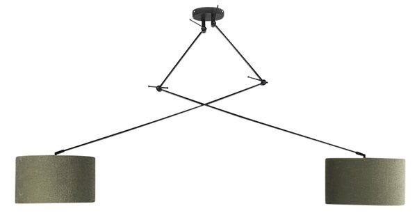 Lampada a sospensione intelligente nera con paralume 35 cm verde incl. 2 WiFi A60 - Blitz
