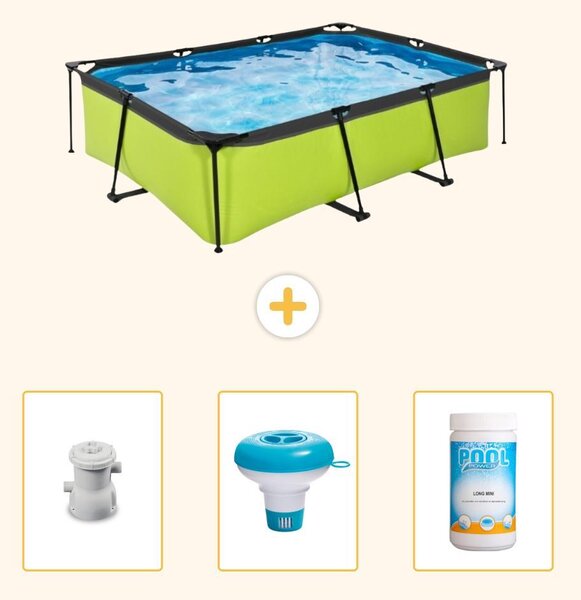 Piscina fuori terra rettangolare - 220x150x65 cm - 4 pezzi - SCB77