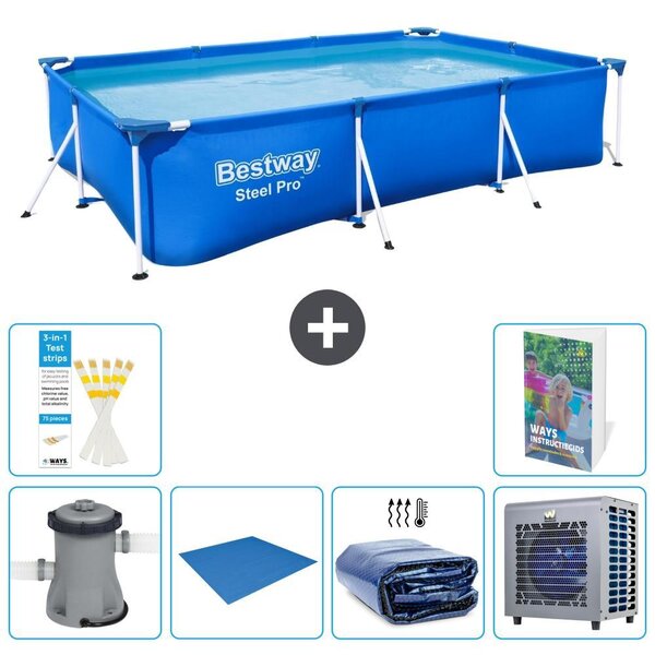 Bestway Steel Pro, piscina rettangolare - 300x201x66 cm - composta da 5 parti, modello S278