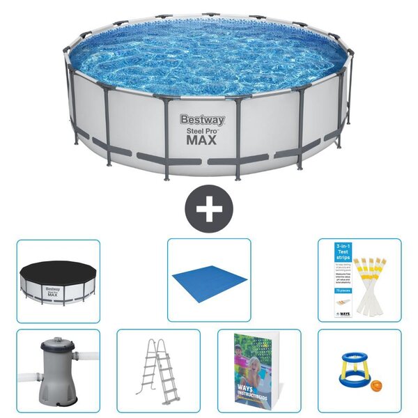 Piscina gonfiabile Bestway Steel Pro MAX, rotonda, 488x122 cm, composta da 6 parti, modello S568