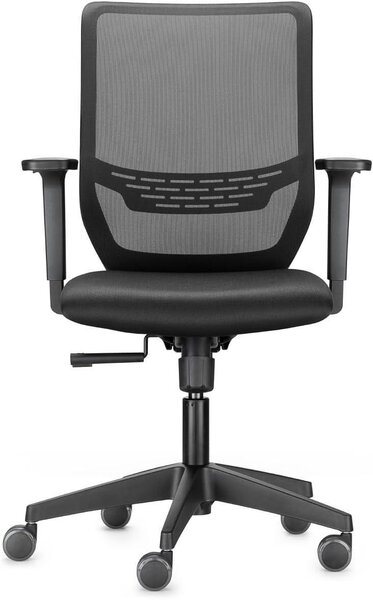 Trendoffice by Dauphin, sedia da ufficio to-sync work mesh one, 9241 SY0 A236, rivestimento in tessuto nero, struttura nera