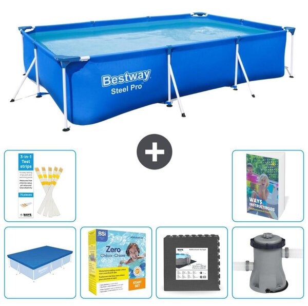 Bestway Steel Pro, piscina rettangolare - 300x201x66 cm - 5 pezzi, modello S85