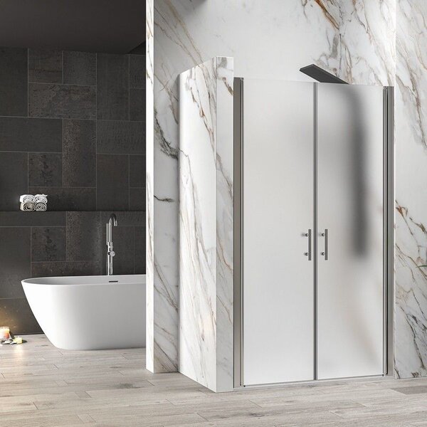 Kamalu porta doccia saloon 85 cm vetro opaco altezza 200h | ksal2800ai