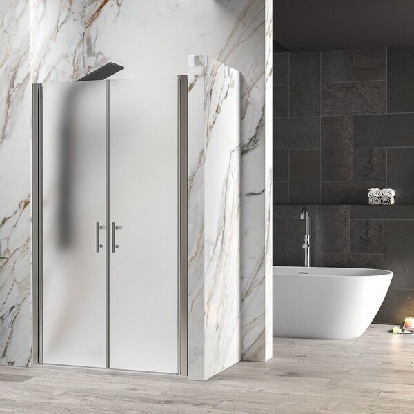 Kamalu porta doccia saloon 85 cm vetro opaco altezza 200h | ksal2800ai