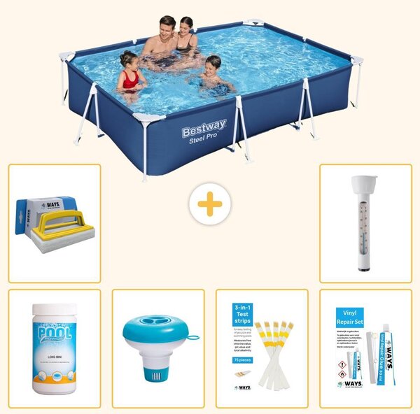 Bestway Steel Pro, piscina rettangolare - 300x201x66 cm - 7 pezzi - Modello S22298