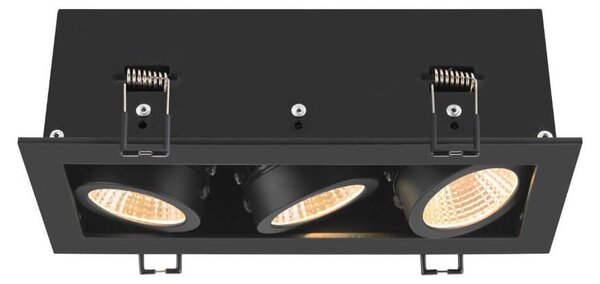 SLV 1007567 KADUX, Plafoniera da incasso a LED, tripla, 3000K, 38°, quadrata, nera