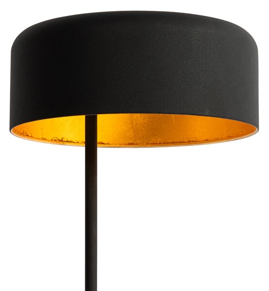 Lampada da tavolo retrò nera con interno dorato - Jinte